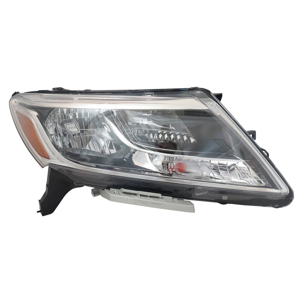 RH HEADLAMP ASSY COMPOSITE HALOGEN; BLACK BEZEL; CHROME TRIM NISSAN PATHFINDER 20132016