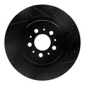 R1 04-07 Volvo V70 Rear Right Drilled & Slotted Black Brake Rotor
