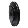 R1 04-07 Volvo V70 Rear Right Drilled & Slotted Black Brake Rotor