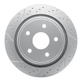 R1 02-24 Chrysler Aspen Rear Left Drilled & Slotted Geoperformance Rotor