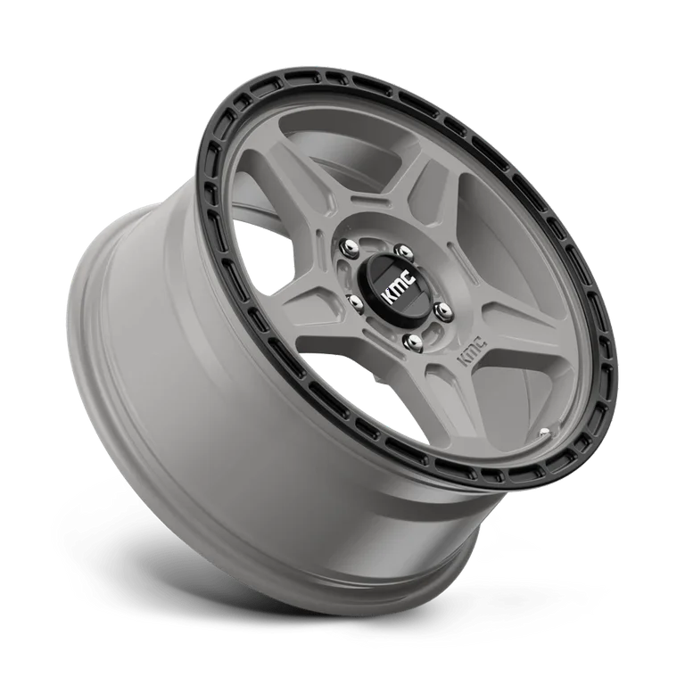 ~(29 lbs. 20X20X11)~ ALPINE 17x8 5x112.00 SATIN GRAY W/ BLACK LIP (38 mm)
