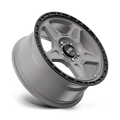 ~(29 lbs. 20X20X11)~ ALPINE 17x8 5x112.00 SATIN GRAY W/ BLACK LIP (38 mm)