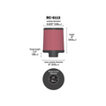 K&N Filter Universal Rubber Filter 3.5in Flange 6.625in Top 8in Height Center Hole