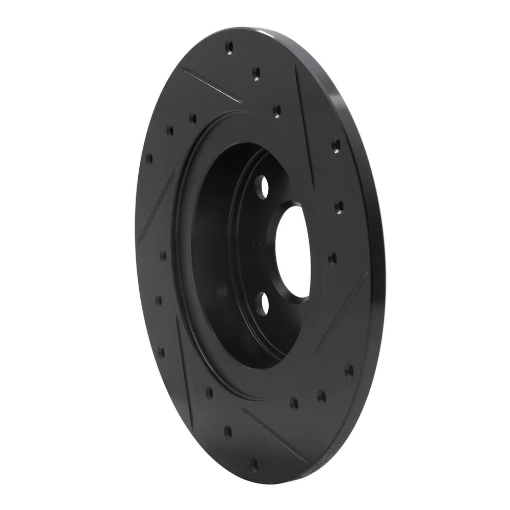 R1 79-85 Volkswagen Vanagon Front Left Drilled & Slotted Black Brake Rotor