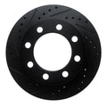 R1 89-93 Dodge D250 Front Left Drilled & Slotted Black Brake Rotor