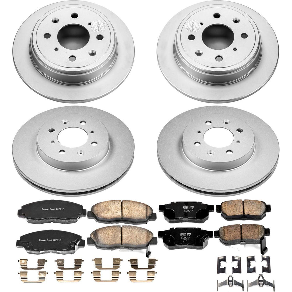 Power Stop 99-00 Honda Civic Front & Rear Z17 Evolution Geomet Coated Brake Kit