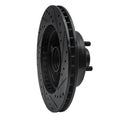 R1 68-73 Ford Mustang Front Left Drilled & Slotted Black Brake Rotor