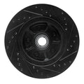 R1 68-73 Ford Mustang Front Left Drilled & Slotted Black Brake Rotor