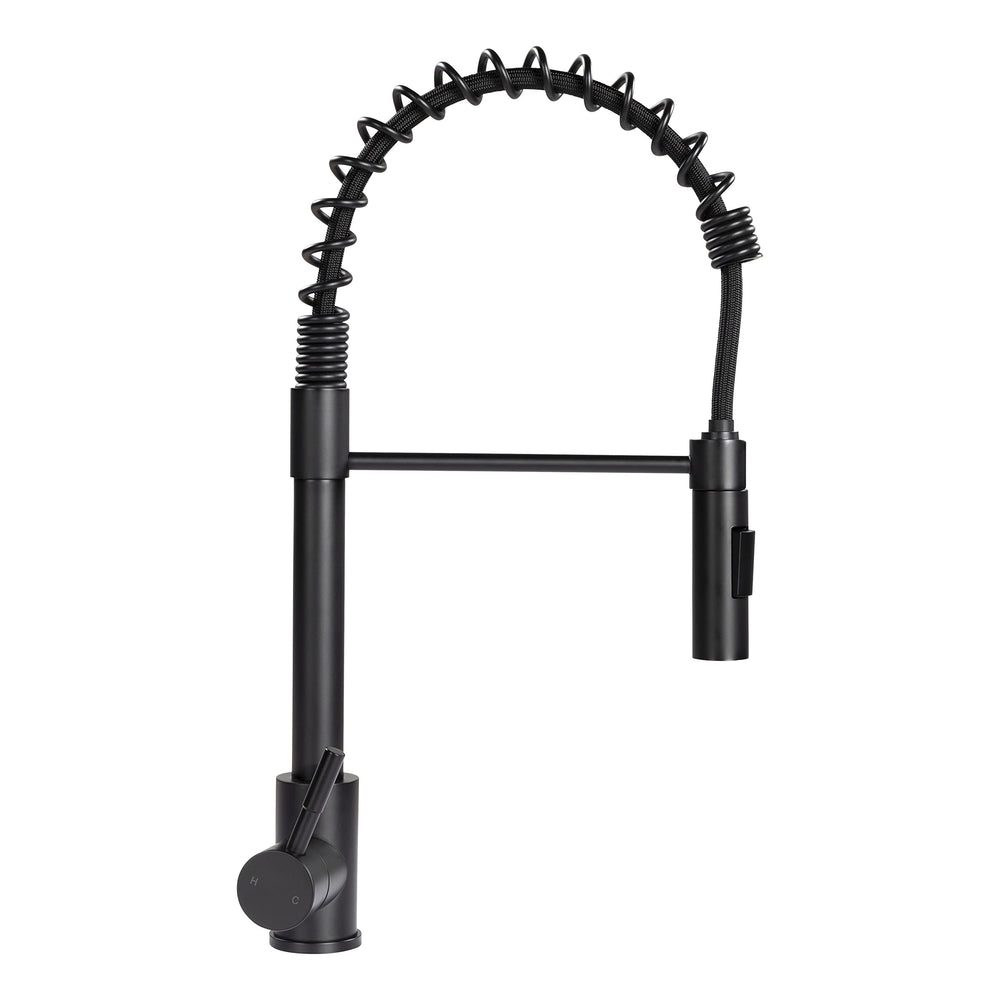 COILED PULLDOWN FAUCET BLACK MATTE (RETAIL BOX)