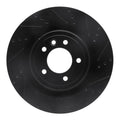 R1 14-24 Land Rover Range Rover Sport Rear Right Drilled & Slotted Black Brake Rotor