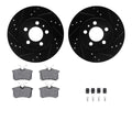 R1 E- Line Series Brake Rotor - D/S - Black w/ Ceramic Pads Hdw Fits Audi TT