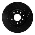 R1 06-07 Mazda 6 Front Right Drilled & Slotted Black Brake Rotor