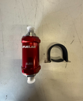 Fuelab 818 In-Line Fuel Filter Standard -8AN In/Out 40 Micron Stainless - Red