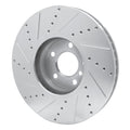 DFC 10-18 BMW 550i xDrive Left Front Drilled & Slotted Silver Brake Rotor