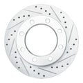 R1 Concepts Brake Rotor Drilled and Slotted Silver Fits Ford F-250