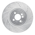 R1 13-13 Mini Cooper (Excl Clubman) Front Left Drilled & Slotted Black Brake Rotor