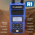 Rugged Radios PATROL Moto Kit - Ear Piece and Hand Mic With R1 (Safety Yellow) - Business Band Radio
