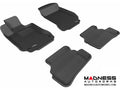 3D MAXpider 2008-2014 Mercedes-Benz C-Class Sedan W204 Kagu 1st & 2nd Row Floormats - Black