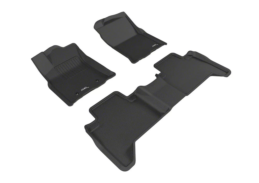 3D MAXpider 2016-2017 Toyota Tacoma Double Cab Kagu 1st & 2nd Row Floormats - Black