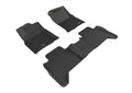 3D MAXpider 2016-2017 Toyota Tacoma Double Cab Kagu 1st & 2nd Row Floormats - Black