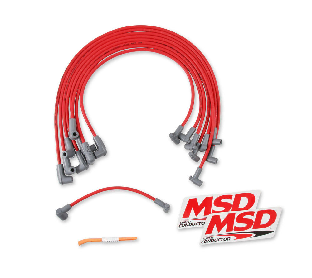 Super Conductor Spark Plug Wire Set Big Block Chevy Marine, Hei For Use On Chevy Big Block Marine Engines, Hei, Red Jacket MSD Ignition
