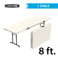 8 FT. COMMERCIAL FOLDINHALF TABLE WITH HANDLE (ALMOND)