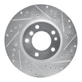 R1 Concepts Brake Rotor Drilled and Slotted Silver Fits BMW 840Ci