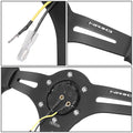 NRG Reinforced Perforated Leather Racing Steering Wheel 350mm / 2.5in Deep / 4mm Matte Black Spoke