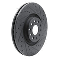 R1 2022+ Volkswagen GTI Mk 8 Front Right Drilled & Slotted Black Brake Rotor