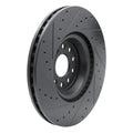 R1 2022+ Volkswagen GTI Mk 8 Front Right Drilled & Slotted Black Brake Rotor