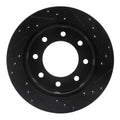 R1 99-25 Chevrolet Silverado 1500 Rear Left Drilled & Slotted Black Brake Rotor