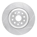 R1 07-23 Lexus LS600h Right Front Drilled & Slotted Silver Brake Rotor