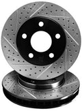 R1 22-25 Audi A3 Front Right Drilled & Slotted Black Brake Rotor