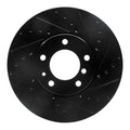 R1 91-01 BMW 850CI Front Right Drilled & Slotted Black Brake Rotor
