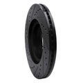 R1 2013-2025 Infiniti Q60 Front Right Drilled & Slotted Black Brake Rotor