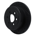 R1 03-04 Dodge Dakota 4WD Rear Left Drilled & Slotted Black Brake Rotor