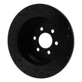 R1 03-04 Dodge Dakota 4WD Rear Left Drilled & Slotted Black Brake Rotor
