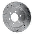 R1 18-21 Ford F-150 4WD Rear Left Drilled & Slotted Black Brake Rotor