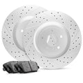 R1 19-21 Porsche Cayenne Rear Right Drilled Black Brake Rotor