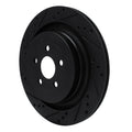 R1 19-24 Ford Edge Rear Left Drilled & Slotted Black Brake Rotor
