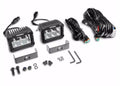 Go Rhino Xplor Bright Series Rectangle LED Spot Light Kit (Surface/Thread Stud Mnt) 4x3 - Blk (Pair)
