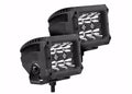 Go Rhino Xplor Bright Series Rectangle LED Spot Light Kit (Surface/Thread Stud Mnt) 4x3 - Blk (Pair)