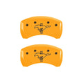 Rear Set 2 Caliper Covers Engraved Rear 2015 Bar & Pony Yellow Finish Black Characters 2015-2015 Ford Mustang MGP Caliper Covers
