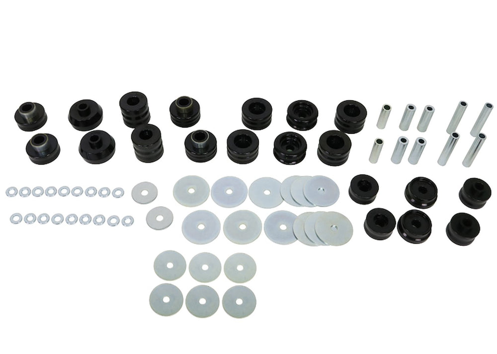 Body mount - bushings 20 Bushings 10 Tubes 4 Plates 38 Washers Grease Install Guide