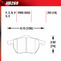Hawk 96-02 Audi A4 Quattro / 95-01 Audi A6 Quattro Blue 9012 Race Front Brake Pads
