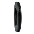 R1 08-11 Nissan Pathfinder Front Left Drilled & Slotted Black Brake Rotor