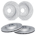R1 12-18 Lexus ES350 Rear Drilled & Slotted Carbon Coated Brake Rotor Set