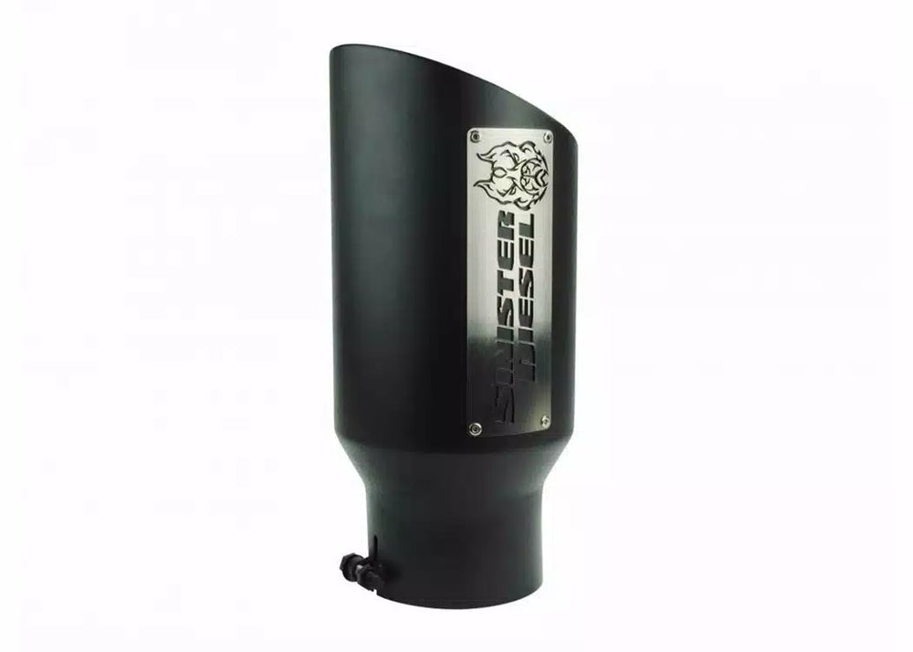 Sinister Diesel Dual Wall Exhaust Tip W/ Angle Cut (5in. to 7in.) - Black