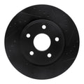 R1 05-10 Jeep Commander Front Right Drilled & Slotted Black Brake Rotor