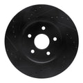 R1 05-10 Jeep Commander Front Right Drilled & Slotted Black Brake Rotor